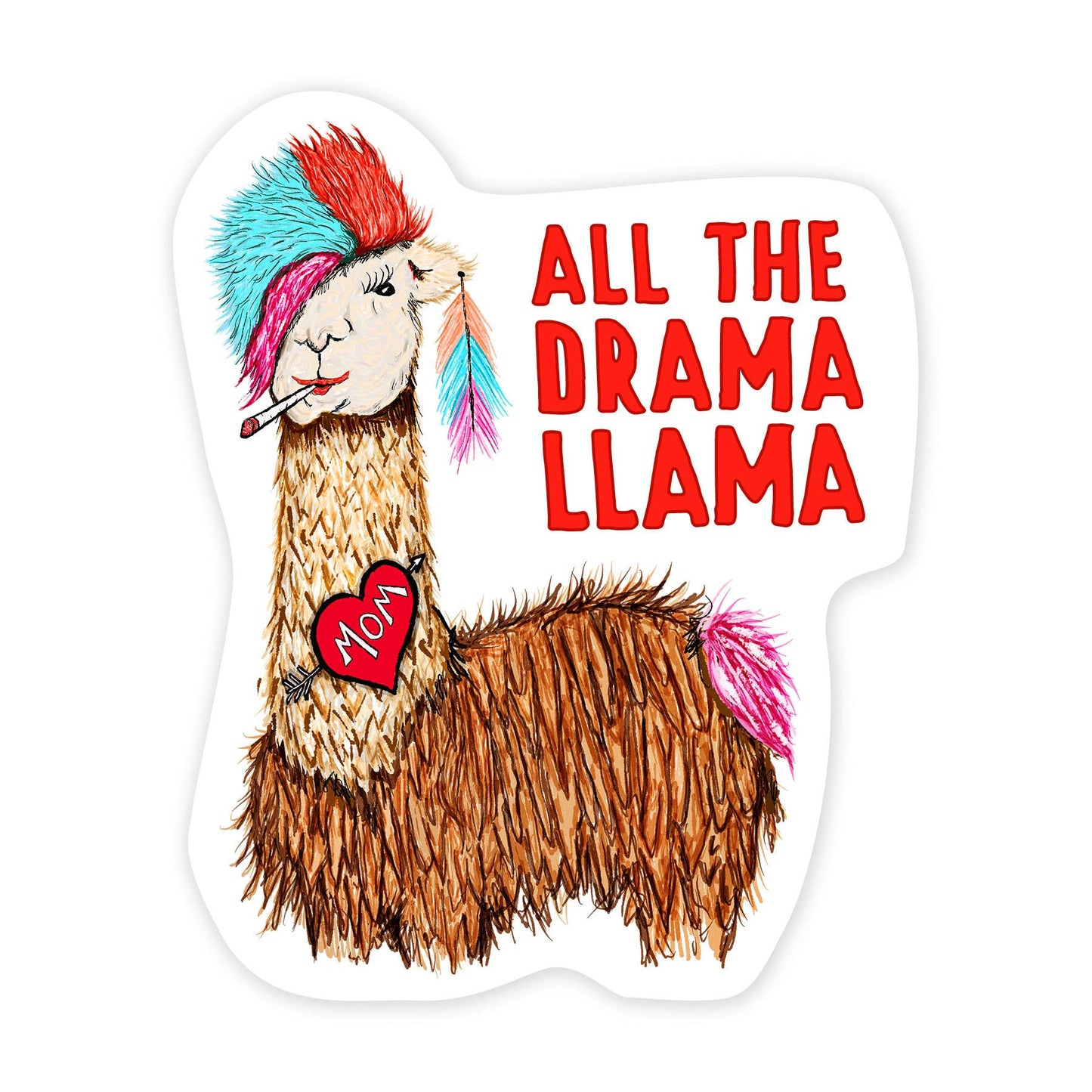 Drama Llama - 3 Inch Vinyl Art Sticker