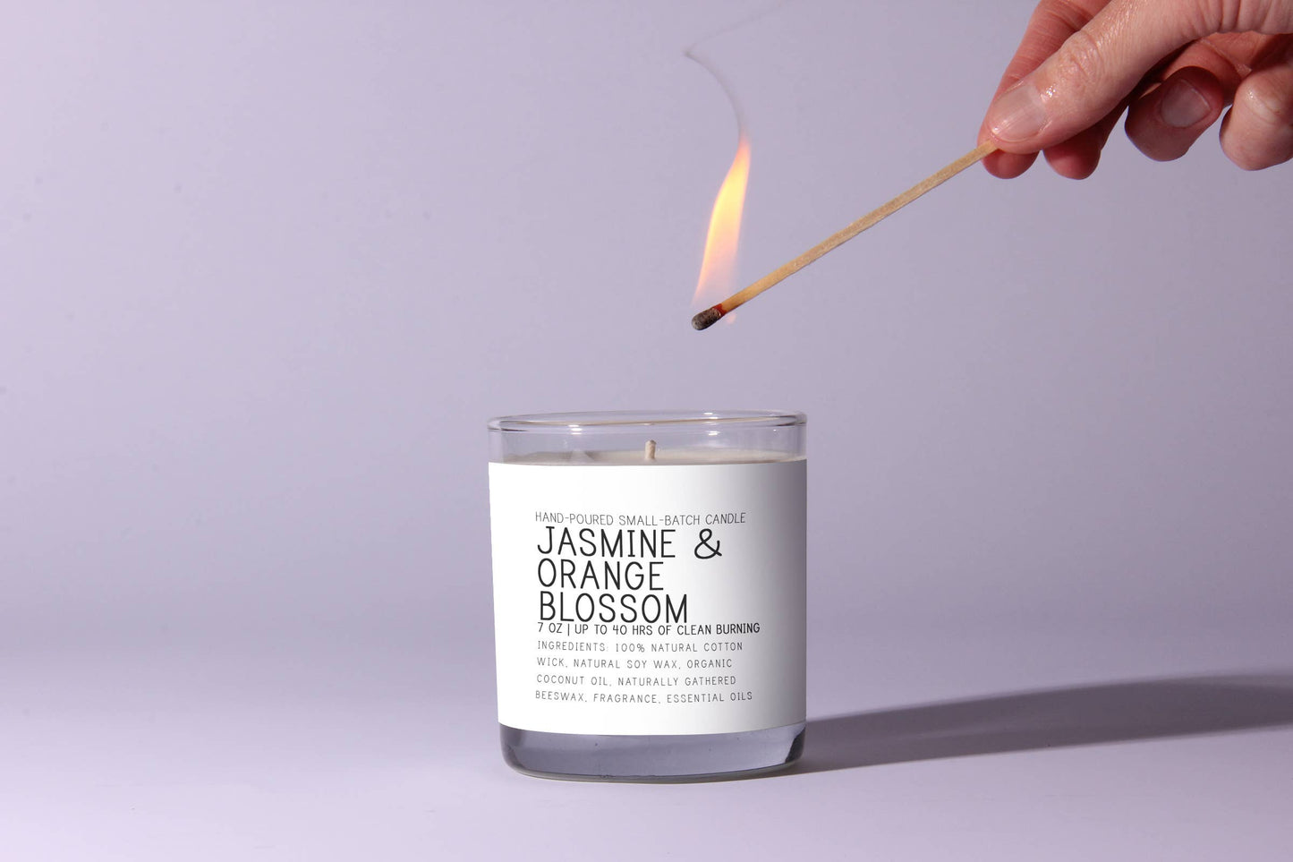 Jasmine and Orange Blossom Candle  - Just Bee Candles: 7 oz (up to 40 hrs of clean burning)