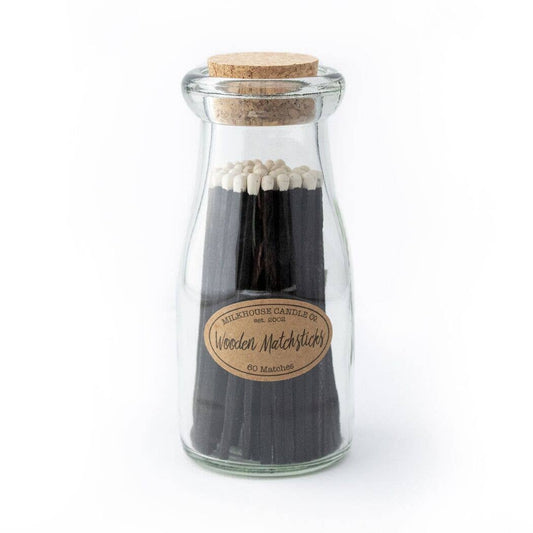 Wooden Matchsticks in a Milkbottle